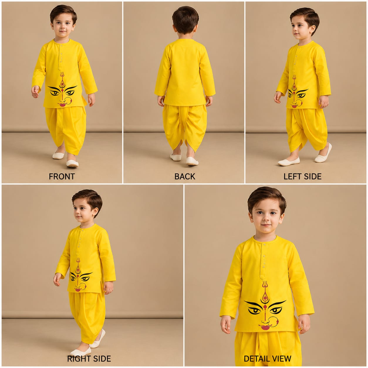 Pre Order: Face of Power Yellow Kurta And Dhoti Style Pant