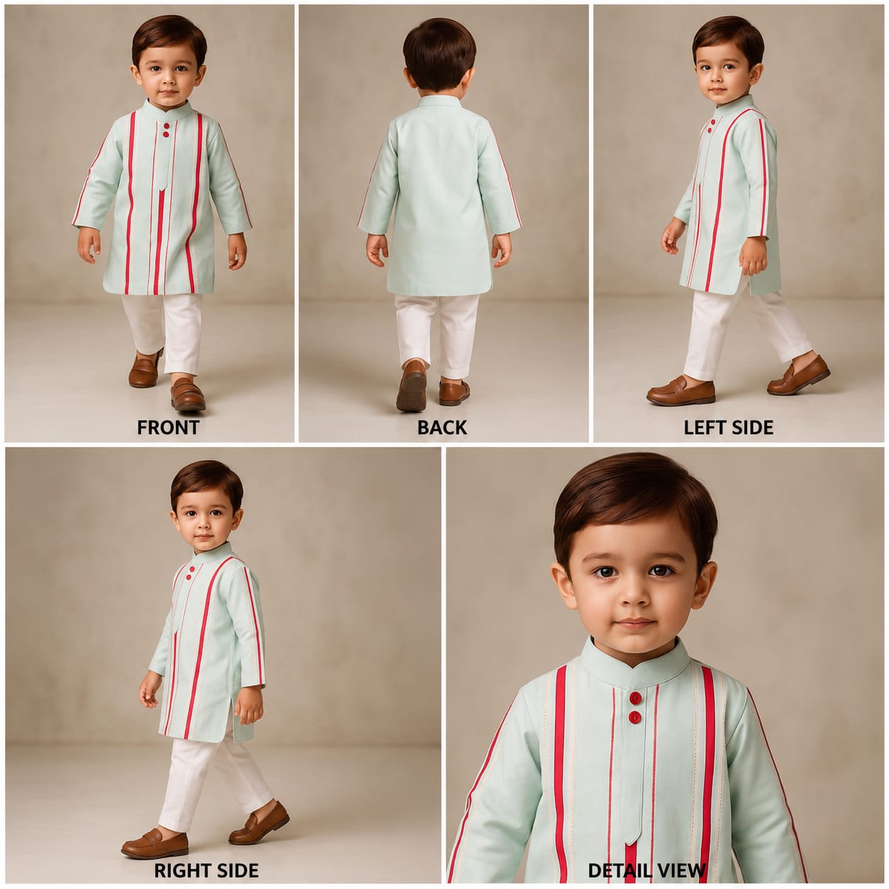Pre Order: Ethnic Contrasting Lace Detailed Kurta With Pyjama