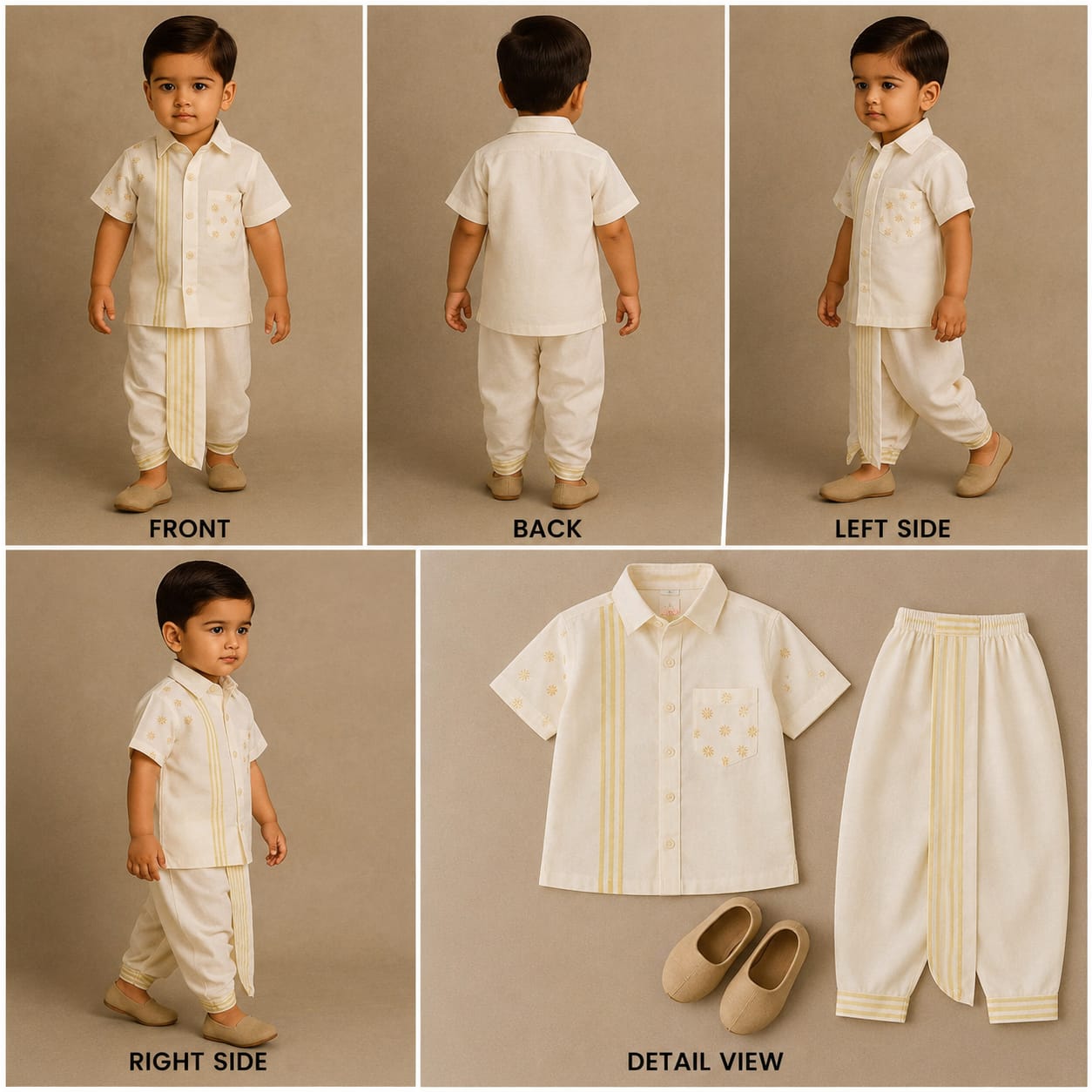 Pre Order: Exquisite Off White Shirt And Dhoti