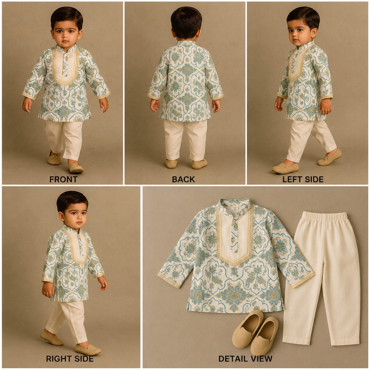 Pre Order: Multicolour Floral Printed Cotton Silk Kurta With Pyjama
