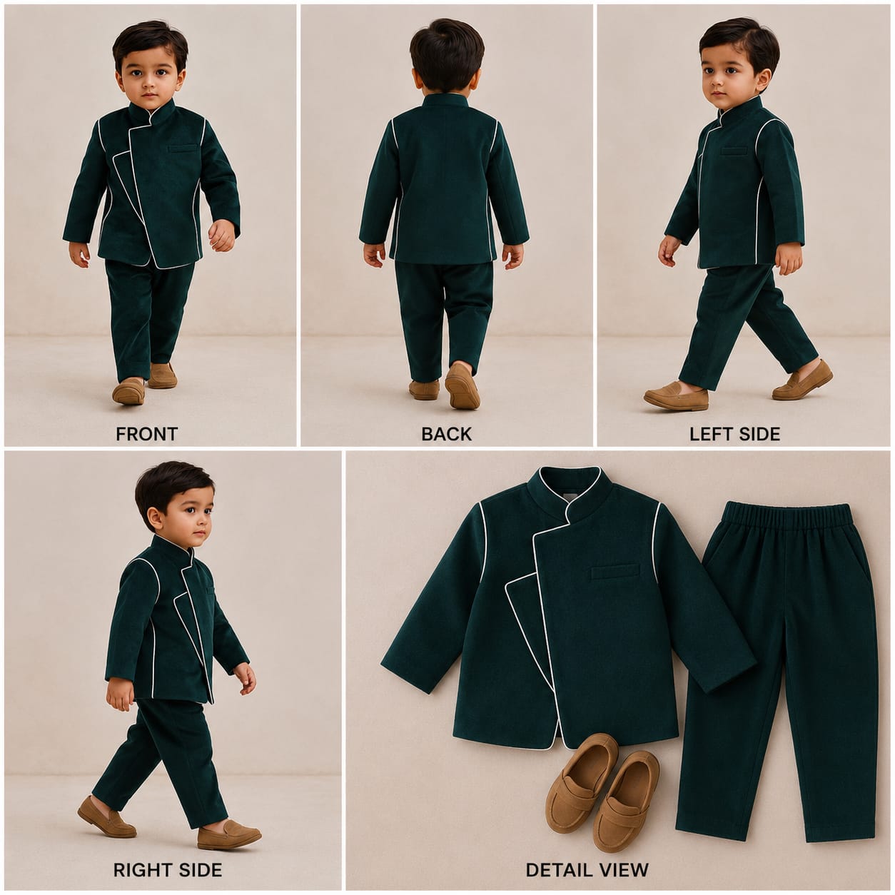 Pre Order: Rama Green Velvet Stylish Blazer