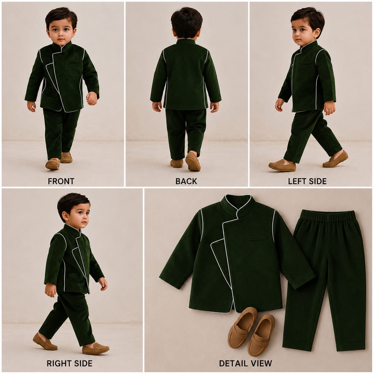 Pre Order: Olive Green Velvet Stylish Blazer