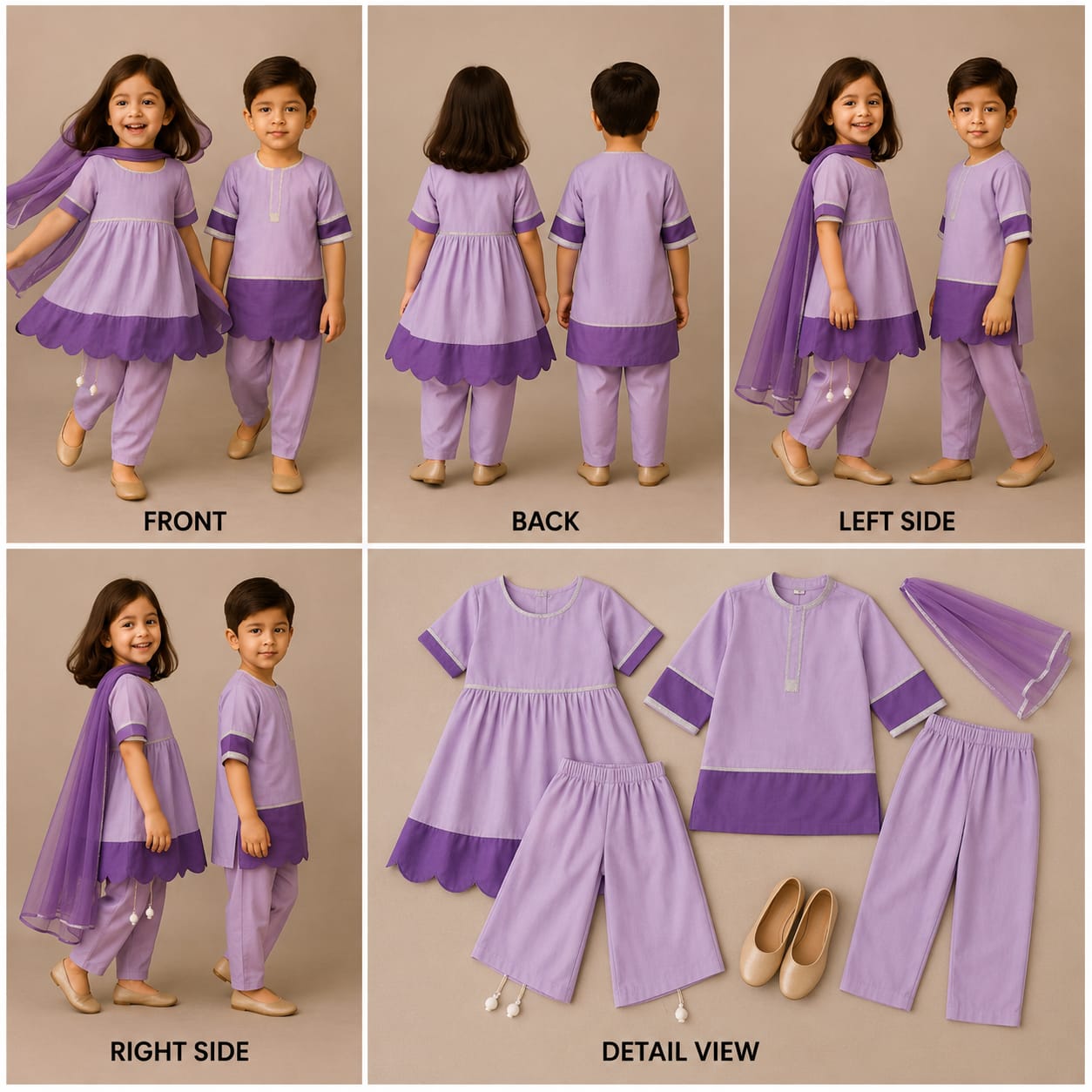 (Boy) Pre Order:Shades Of Purple Kurta Set