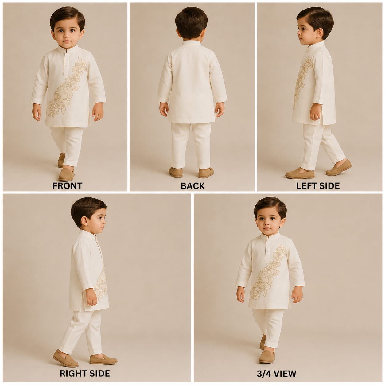 Pre Order: Chanderi Kurta With Applique Embroidery And Pyjama