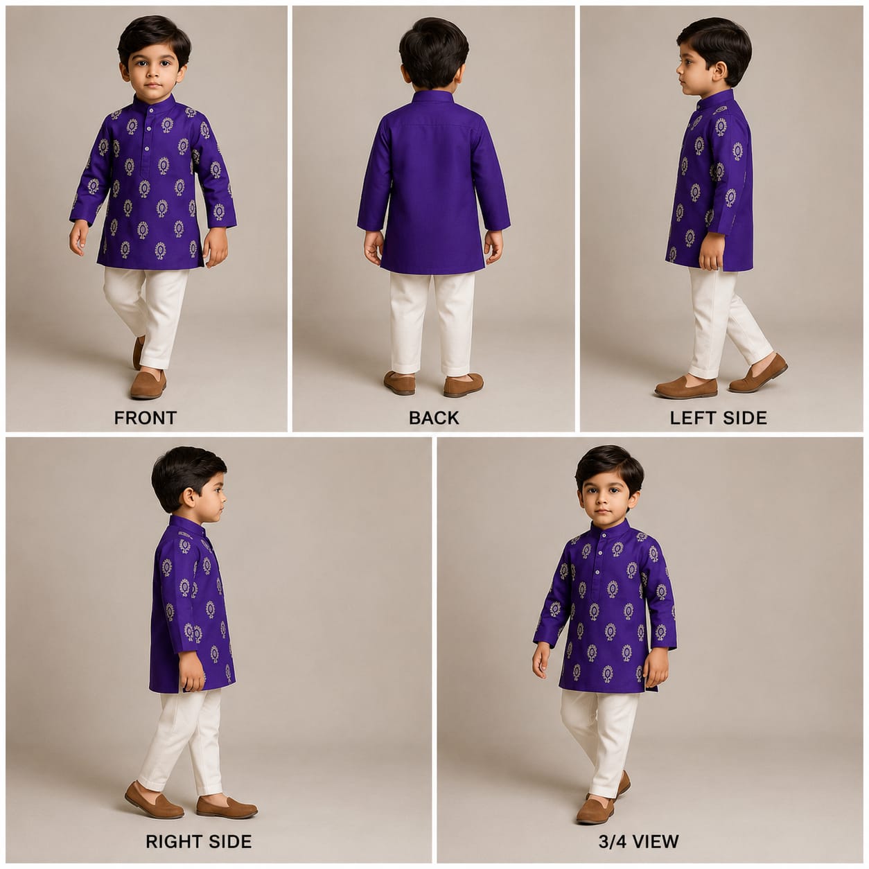 Pre Order: Purple Embroidered Kurta And Pyjama