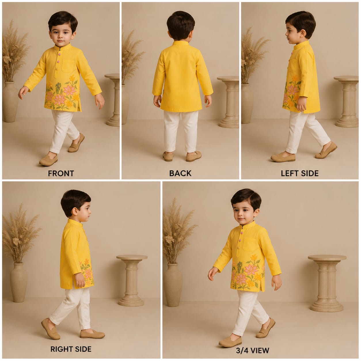 Pre Order: Yellow Embroidered Kurta And Pyjama