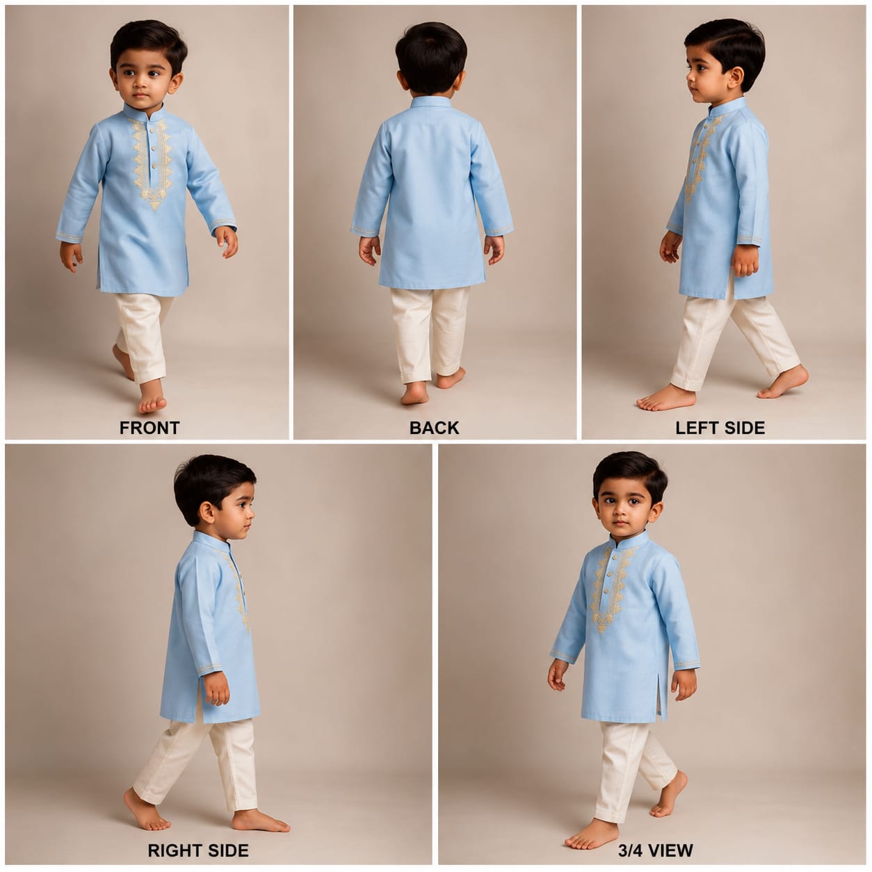 Pre Order: Blue Gota Embroidered Kurta And Pyjama