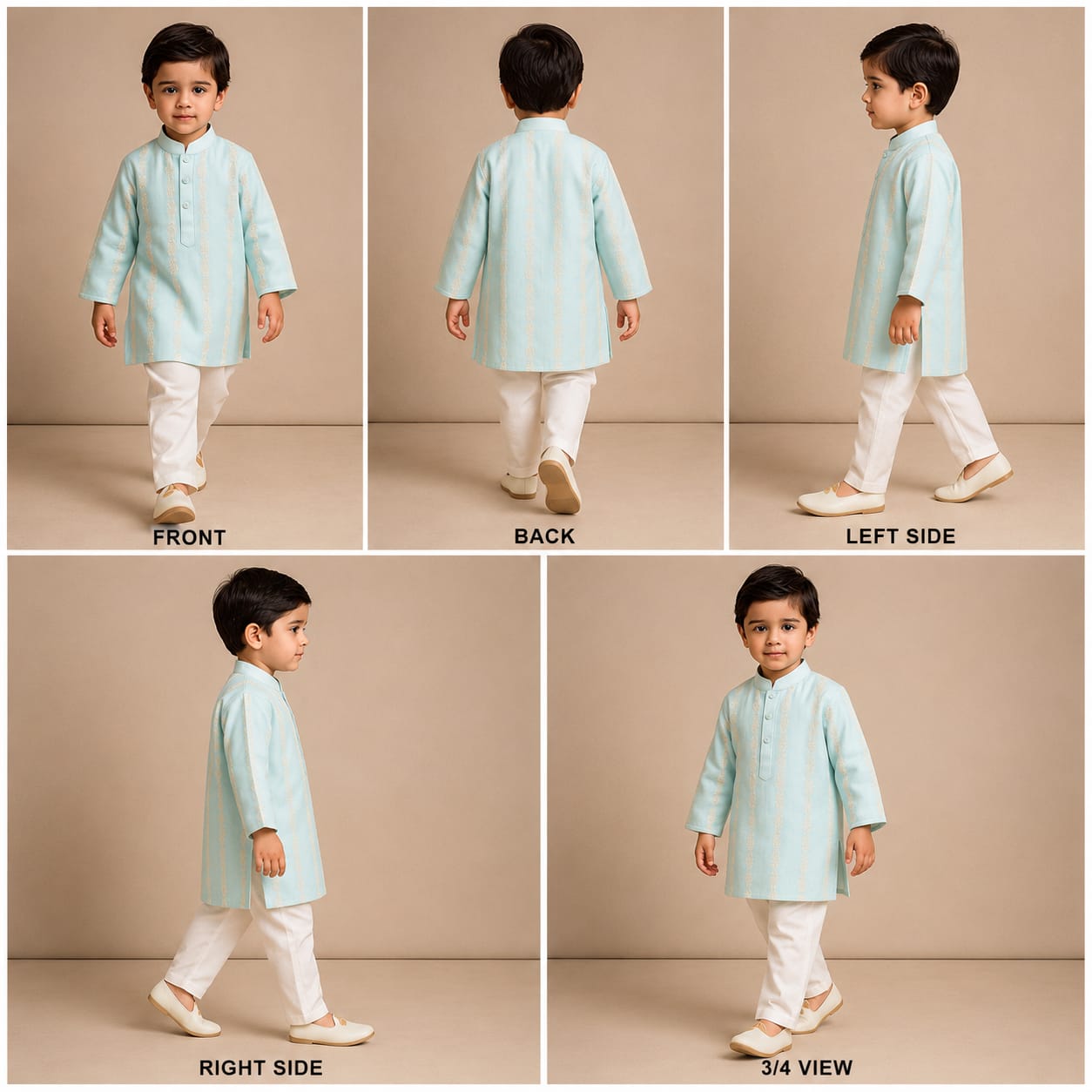 Pre Order: Blue Embroidered Kurta With Pyjama