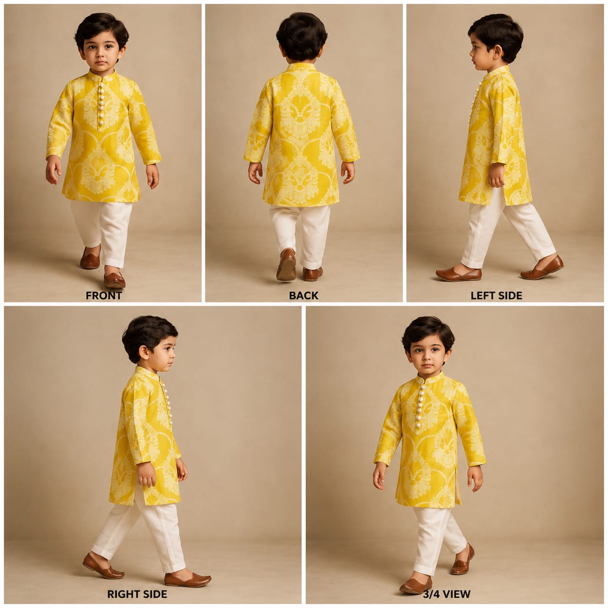 Pre Order: Mustard printed Kurta With Pyjama
