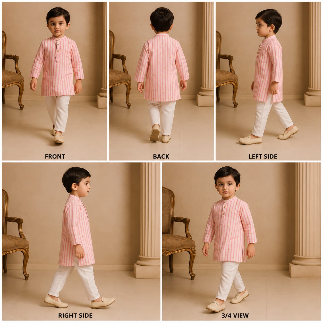 Pre Order: Pink Printed Embroidered Kurta With Pyjama