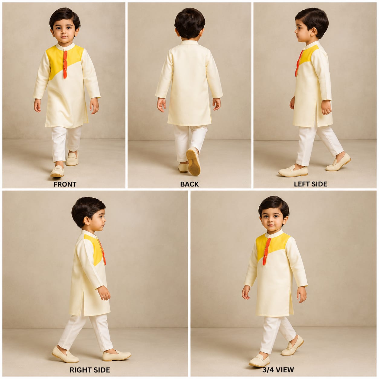 Pre Order: Dual Tone Kurta With Embroidered Contrast Front Placket And Pyjama