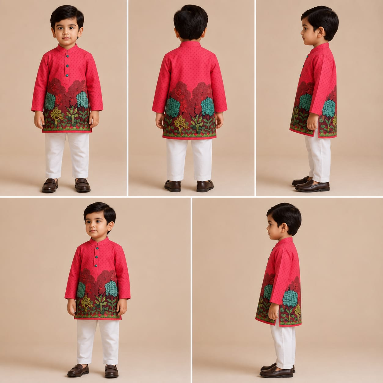 Pre Order: Printed Pink Kurta And Pyjama