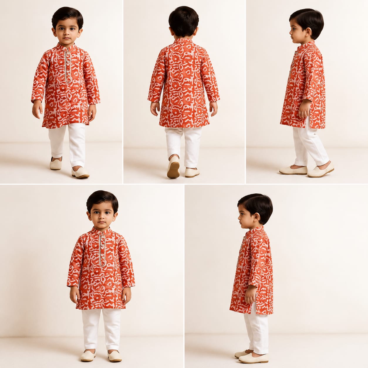Pre Order: Ethnic Printed Lace Detailed Red Kurta With Pyjama