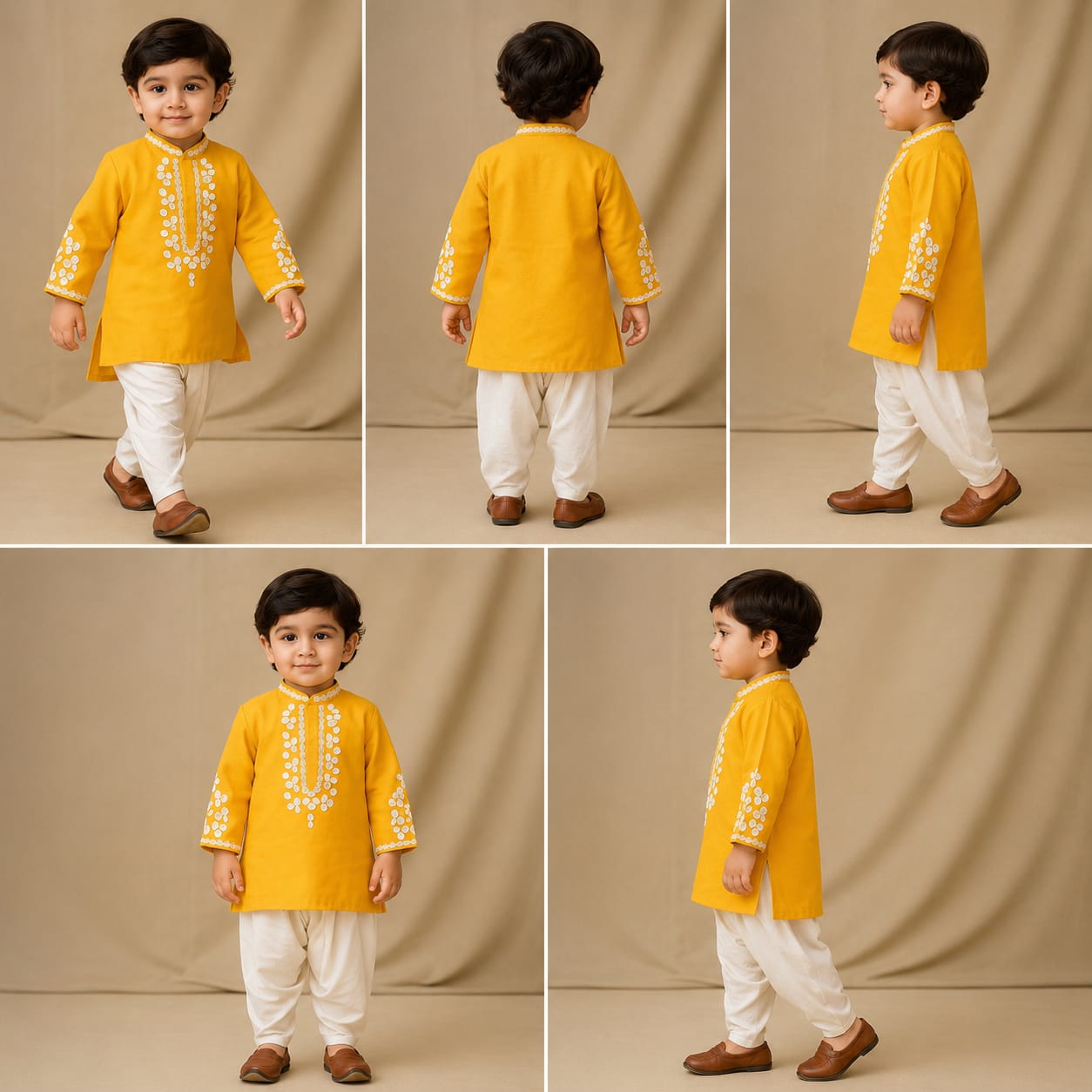 Pre Order: Sequins Embroidered High Low Kurta With Dhoti
