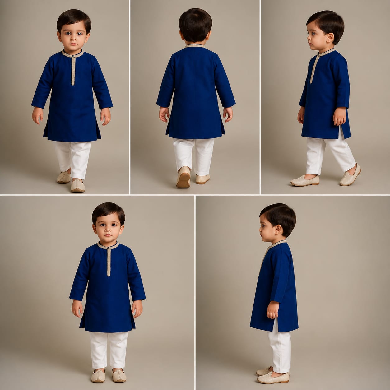 Pre Order: Sequins Embellished Lace Work Dark Blue Kurta And Pyjama