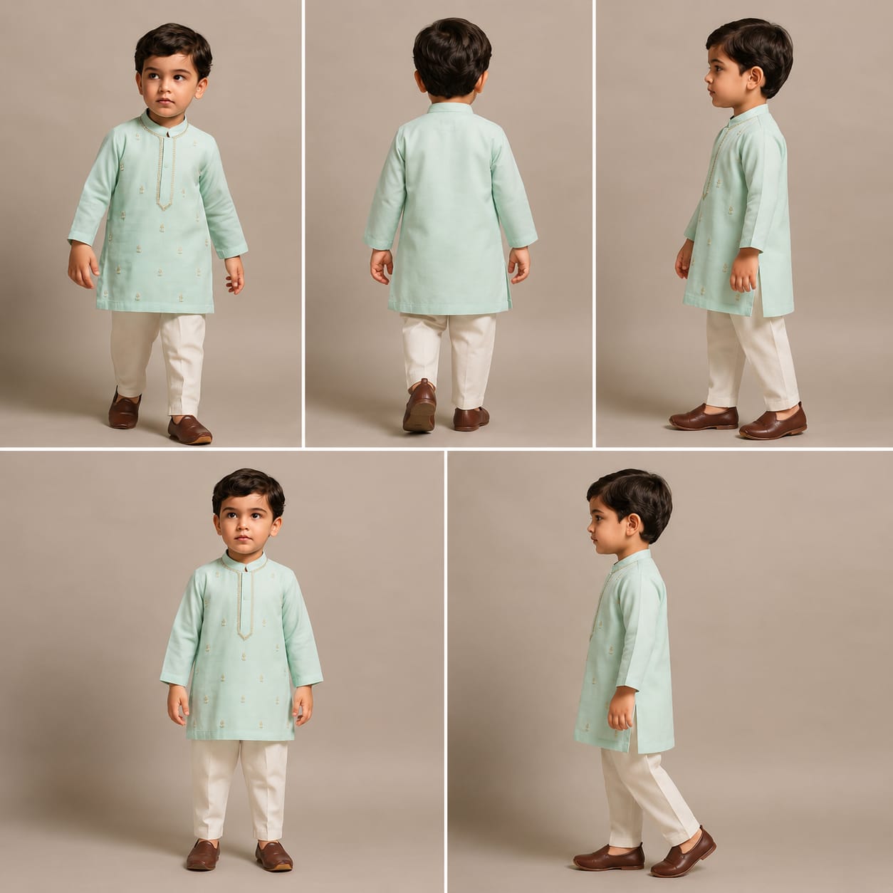 Pre Order: Diya Hand Embroidered Green Kurta And Churidar