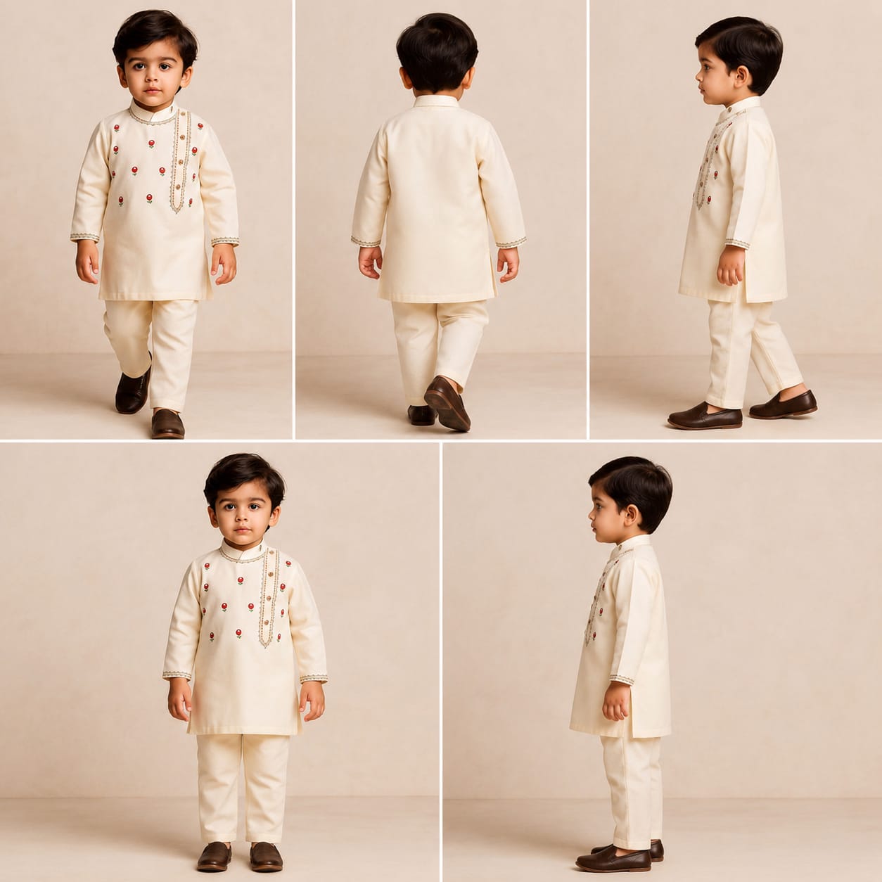 Pre Order: Thread Embroidered Stylish Kurta And Pyjama