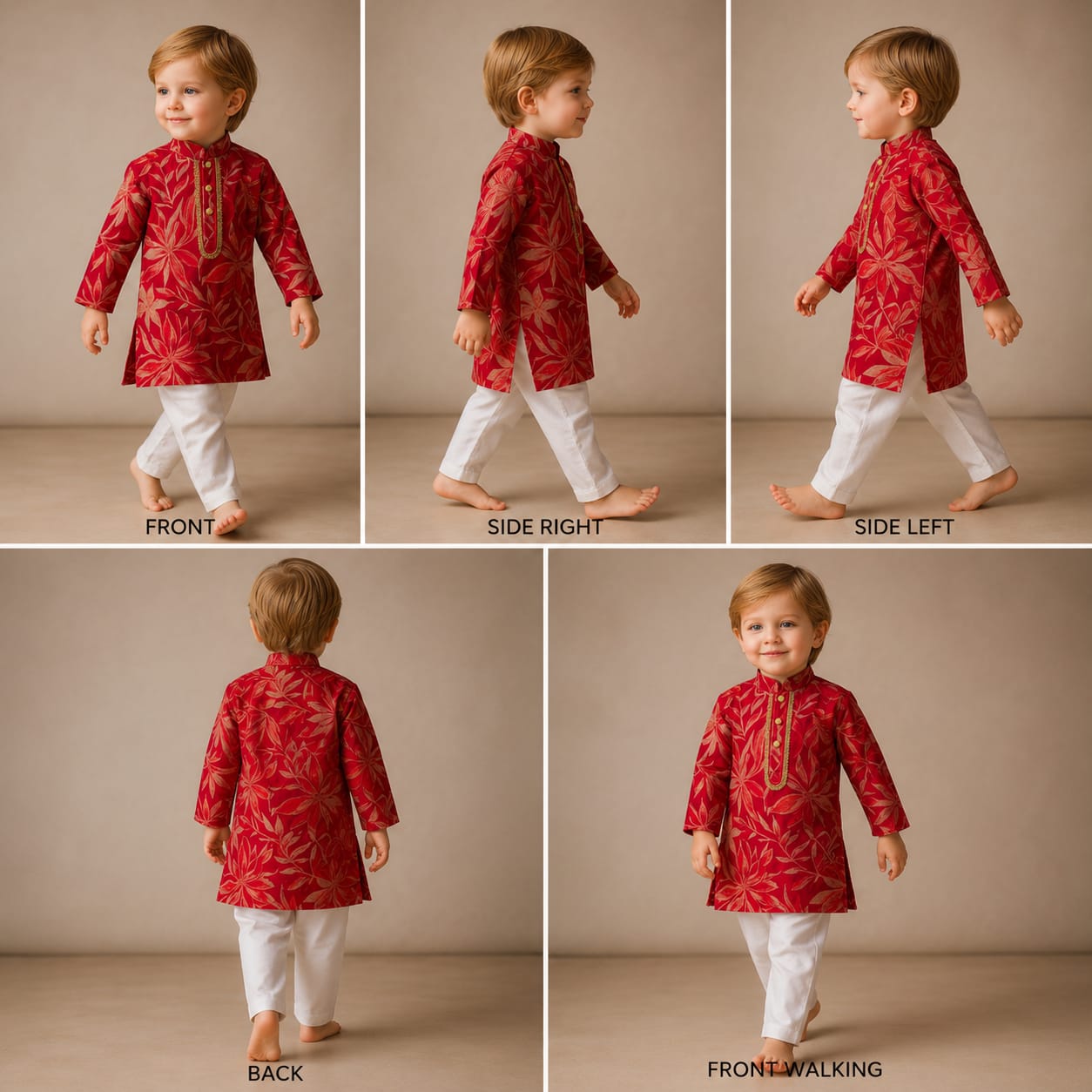 Pre Order: Printed Multicolour Kurta And White Pyjama