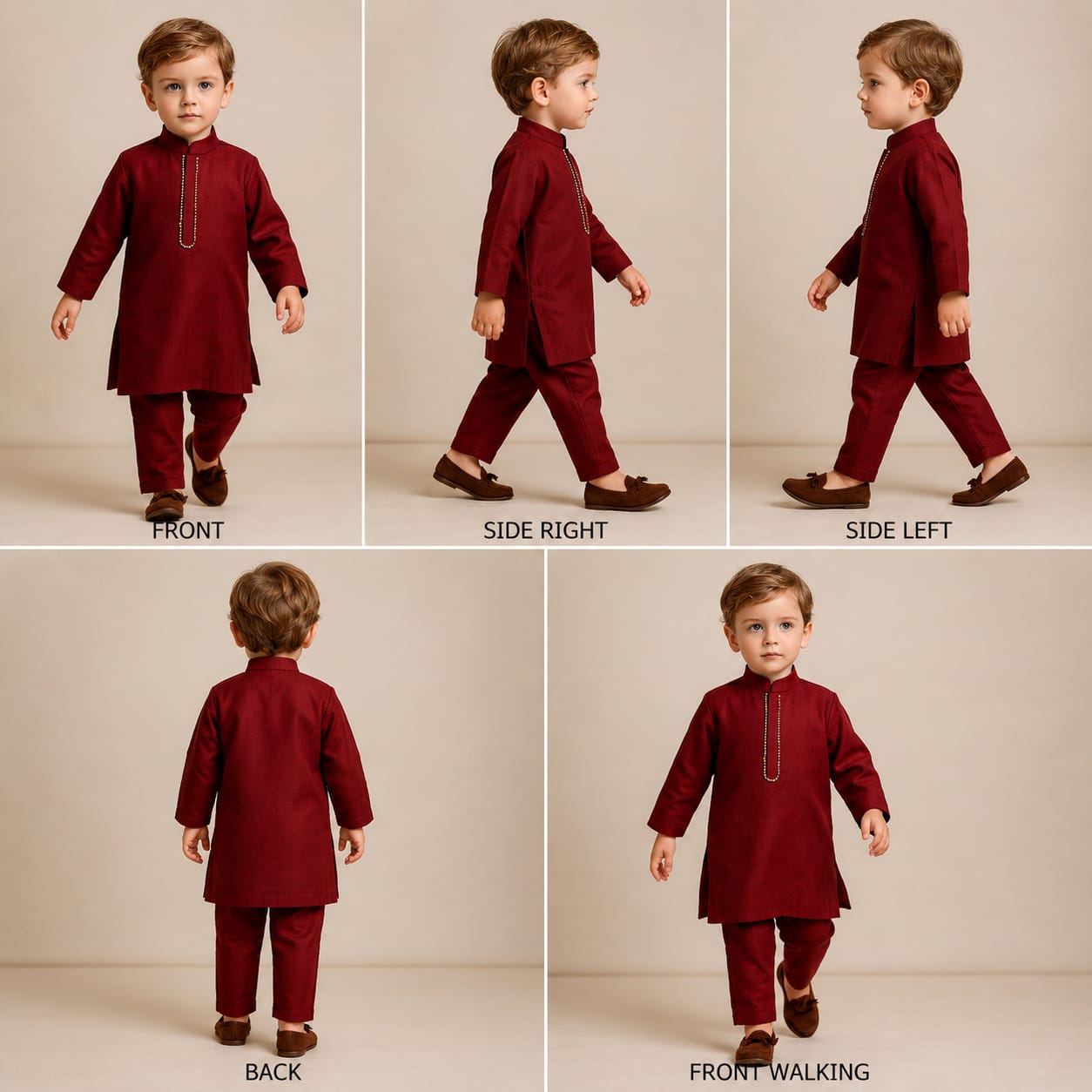 Pre Order: Gota Lace Work Maroon Ethnic Kurta And Pyjama