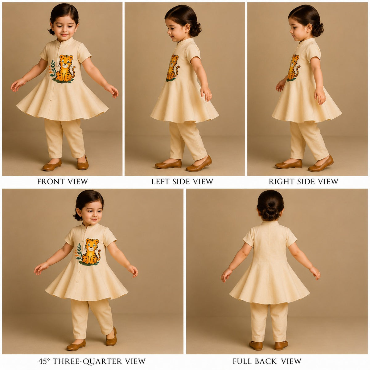 Pre Order: Cute Tiger Hand Painted Top And Pant