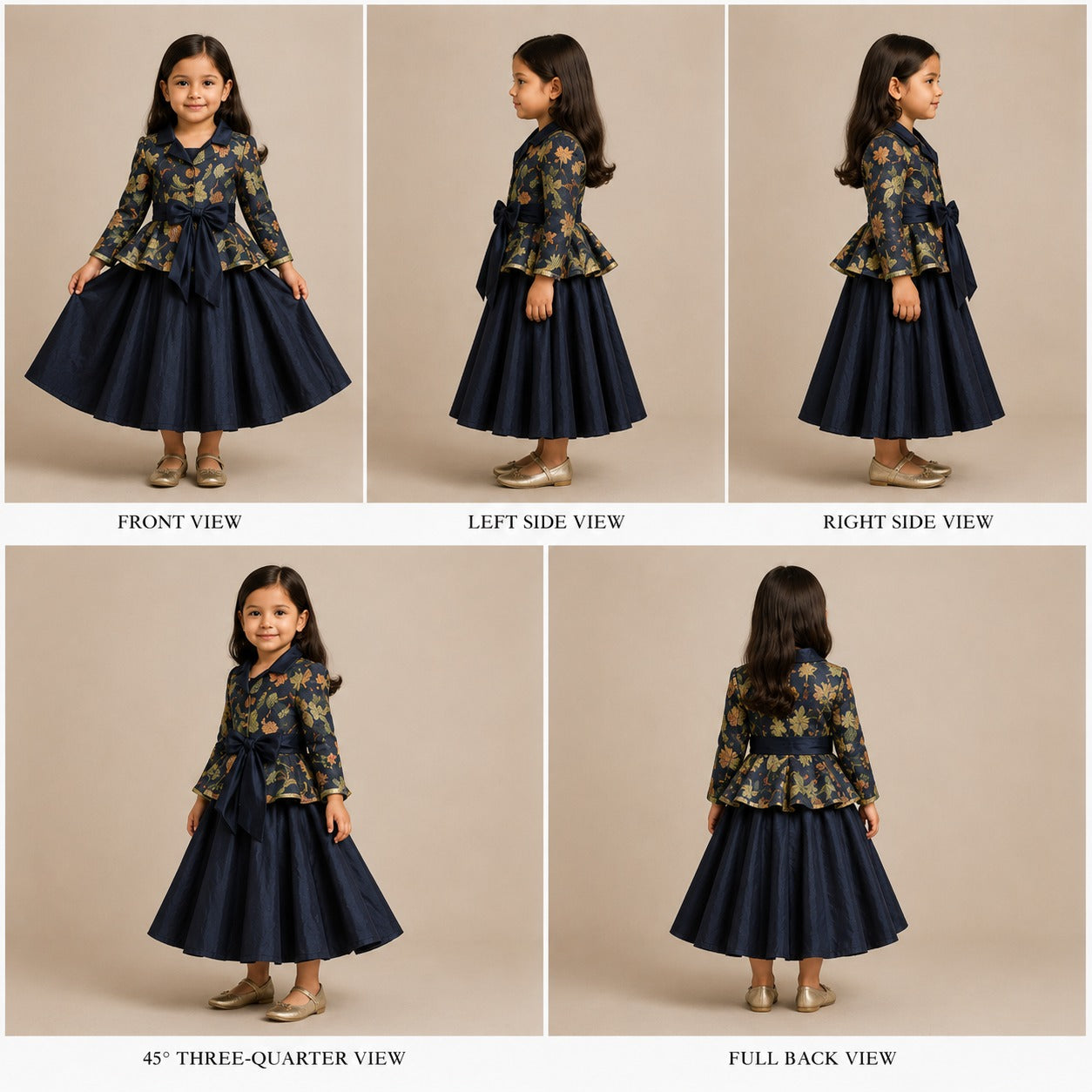 Pre Order: Multicolour Printed Jacket Style Peplum Top And Flared Palazzo