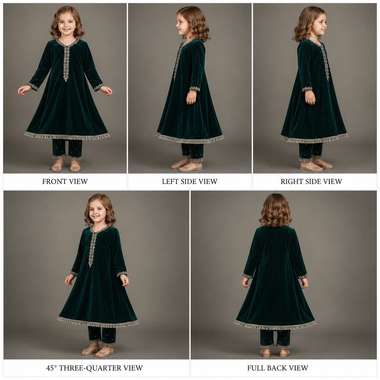 Pre Order: Green Velvet Suit Set