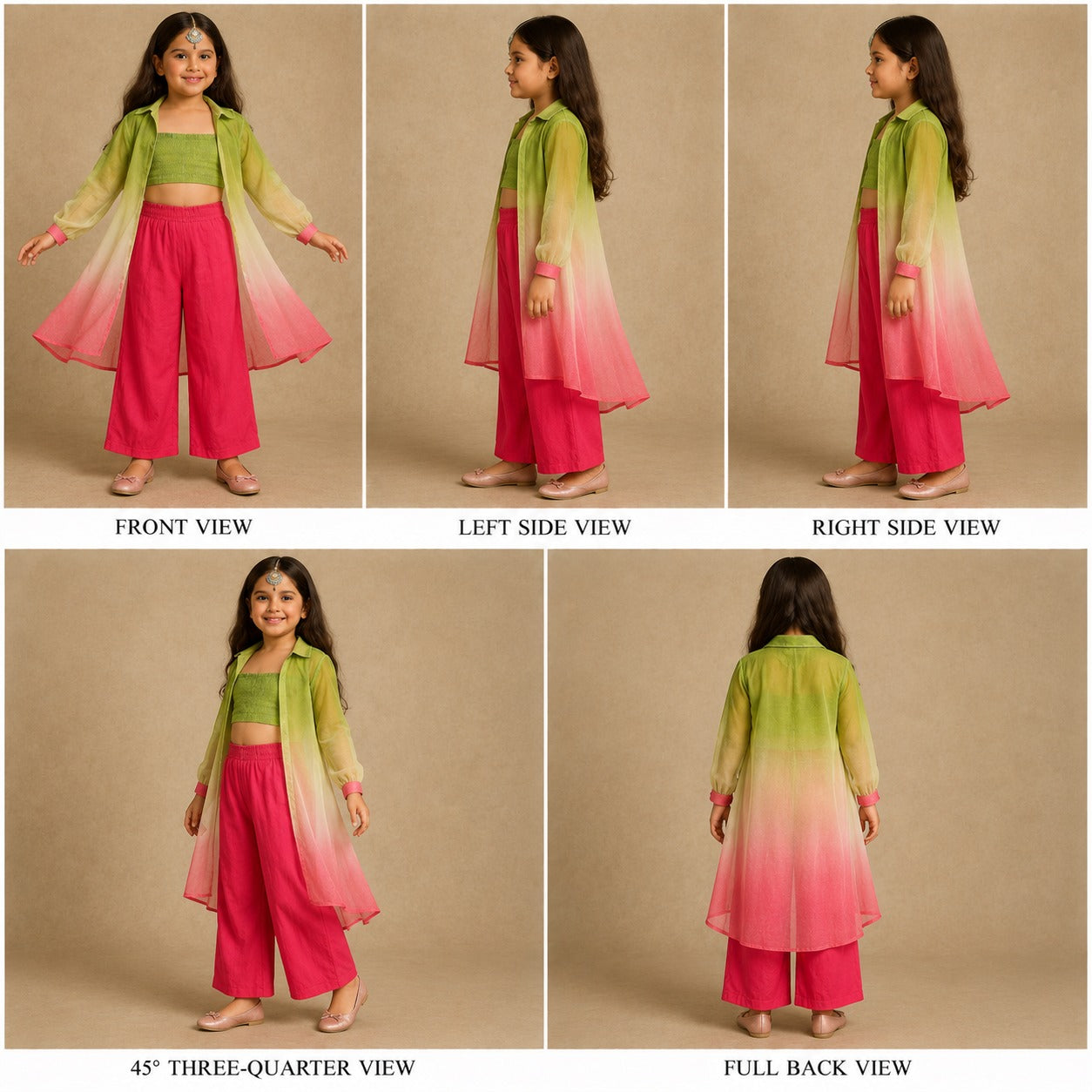 Pre Order: Ombre Green And Red coord set