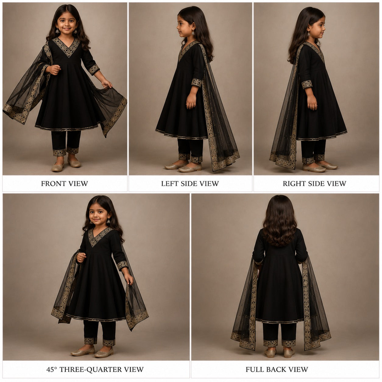 Pre Order: Black Anarkali with Dupatta
