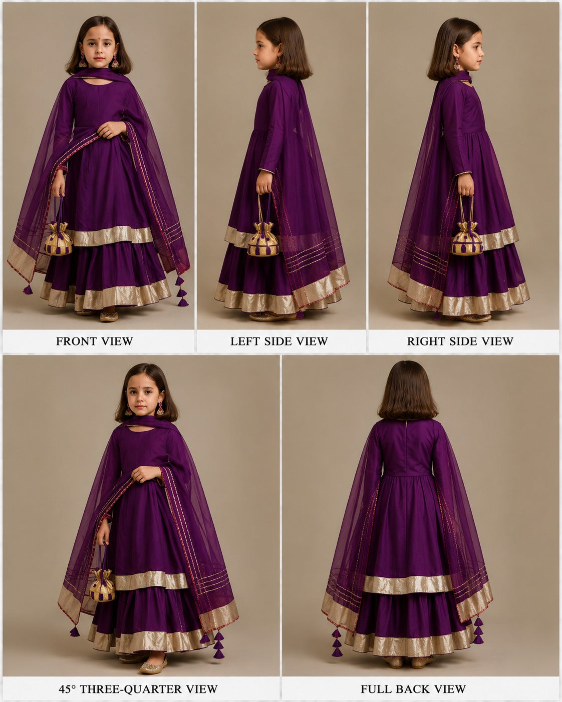 Pre Order: Suit Set with Dupatta and Gota Detailing