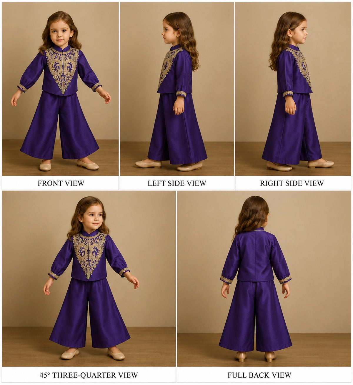 Pre Order: Stunning Embroidered Purple Embellished Top With Palazzo