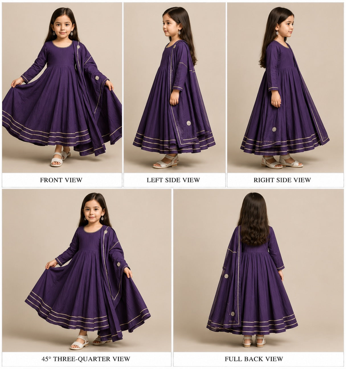 Pre Order: Sara Purple Anarkali Set