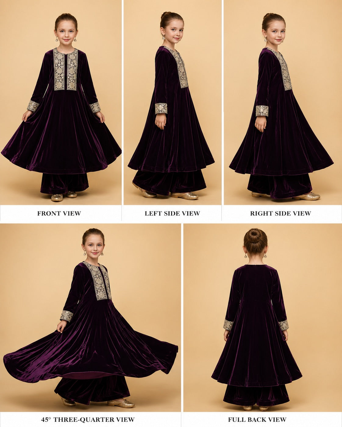 Pre Order: Wine Velvet Anarkali Suit Set
