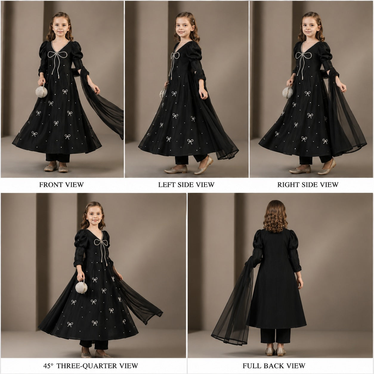 Pre Order: Black Anarkali Suit Set