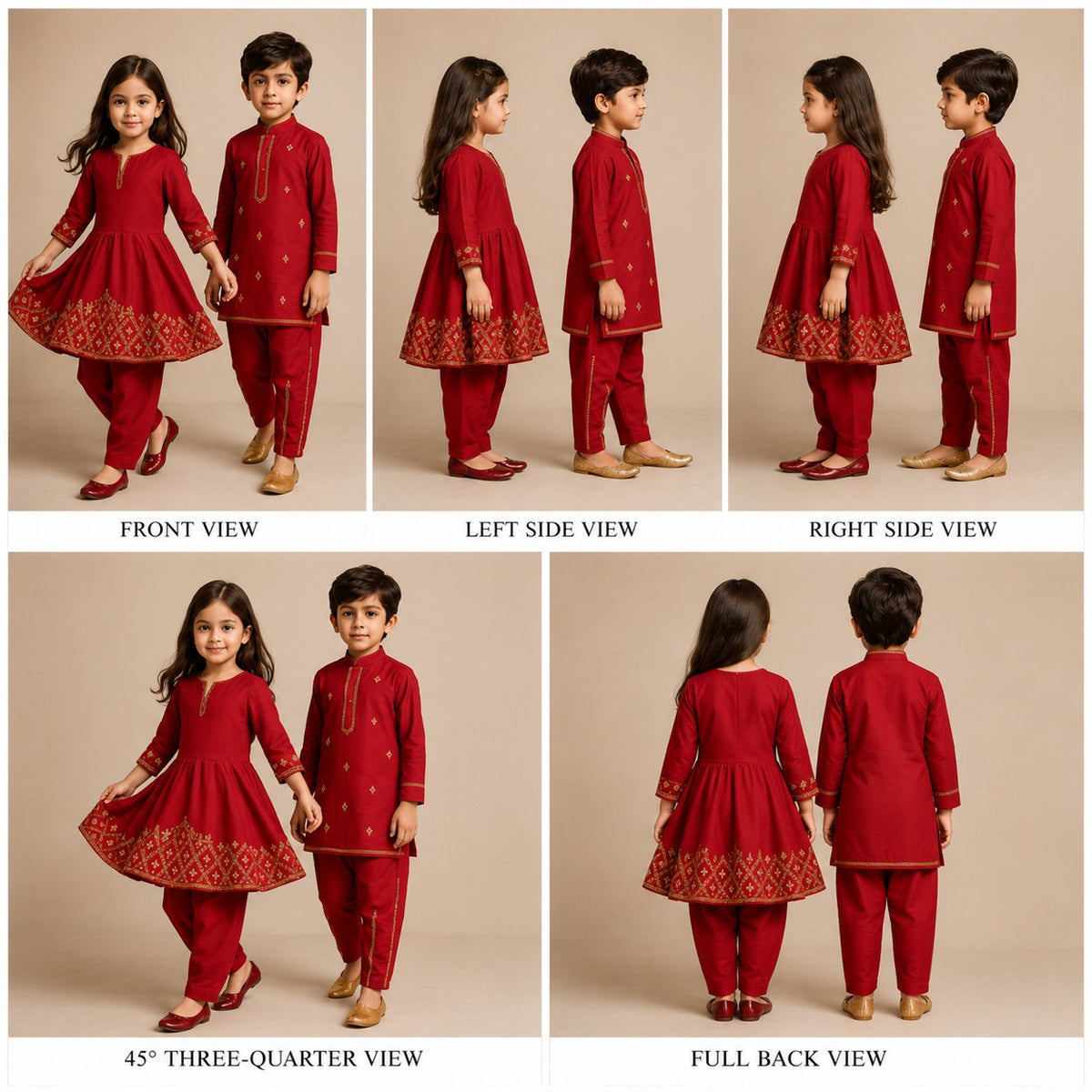 (Girl) Pre Order: Red Beautiful Top And Style Pant