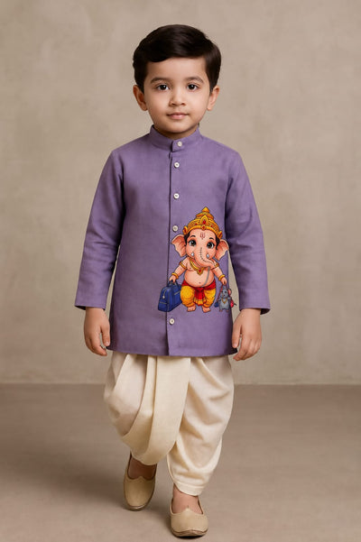 Pre Order: Ganesh Yatra Kurta Dhoti Set