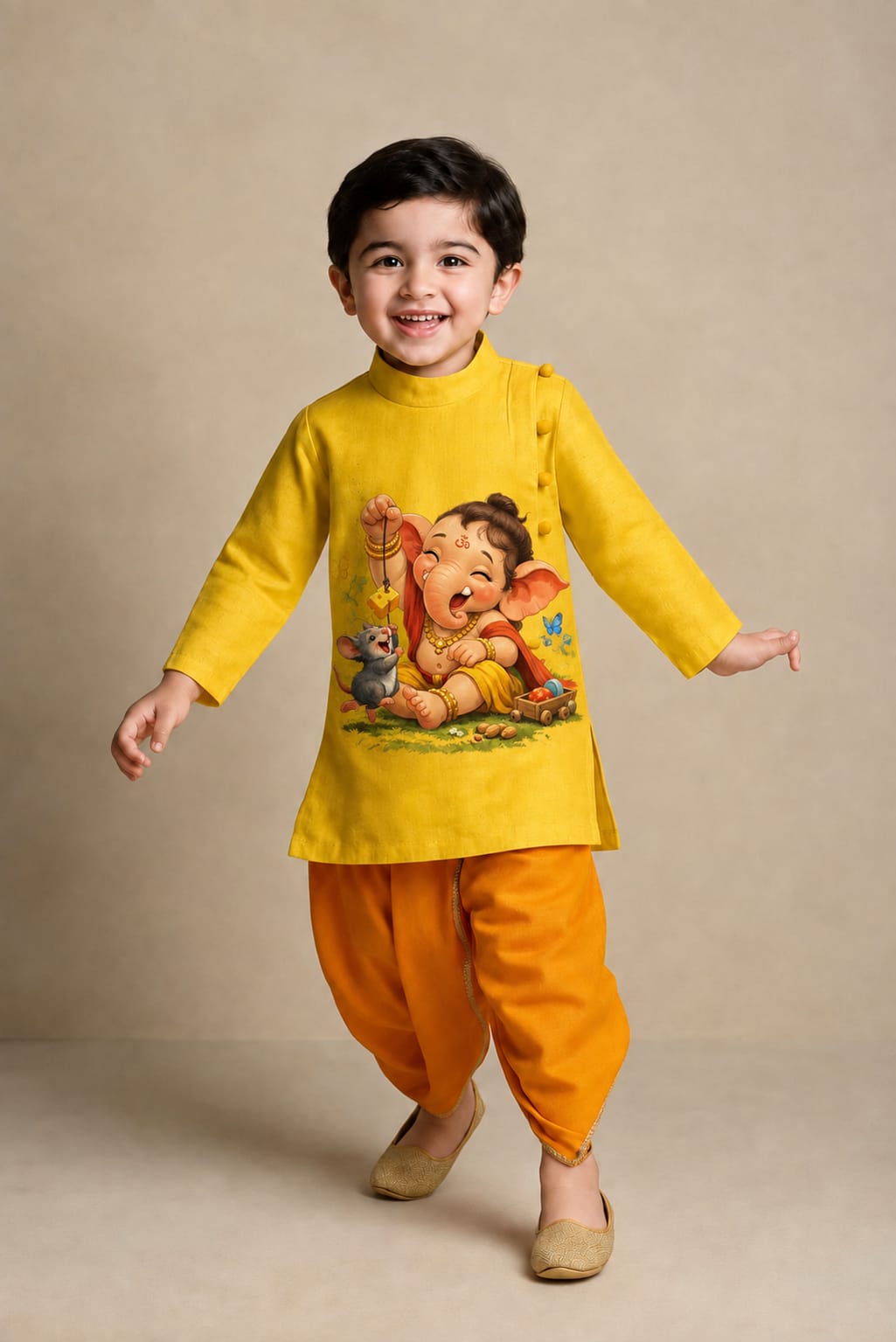 Pre Order: Mangal Murti Kurta With Dhoti