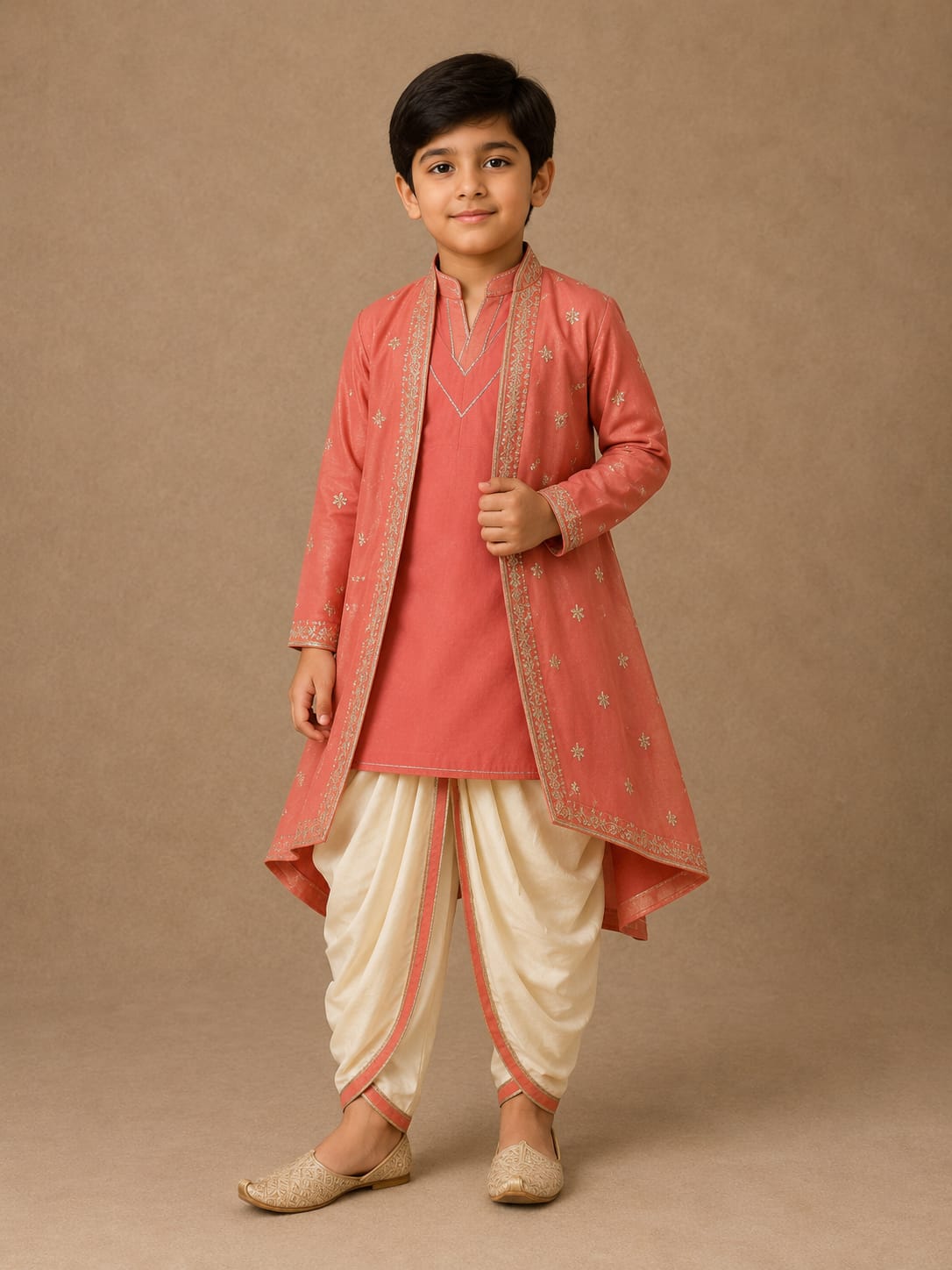 Pre Order: Coral Rajwada Kurta Set