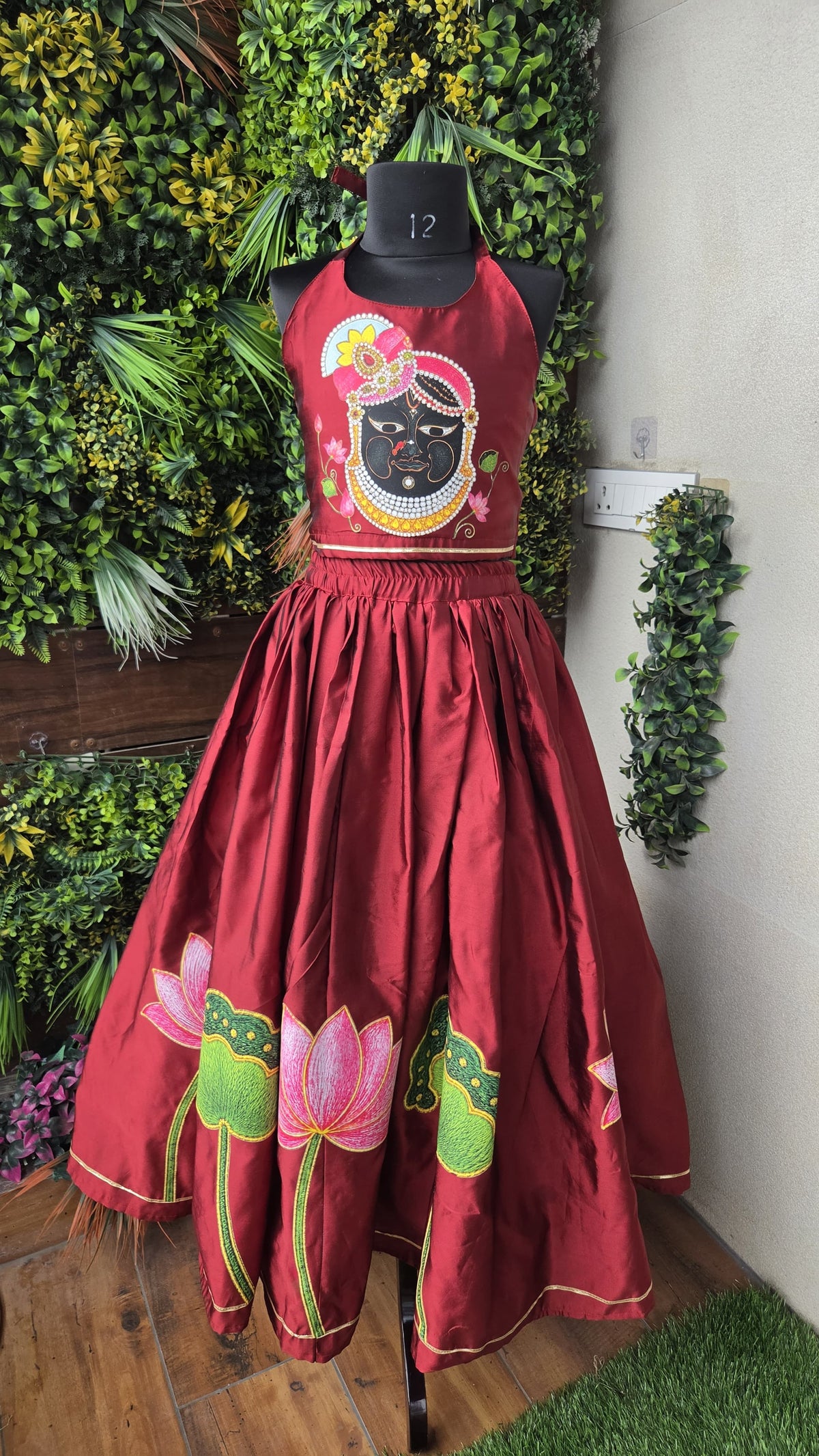 Pre Order : Radha Krishna Gulab Lehenga
