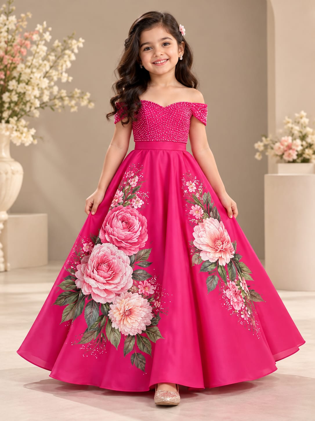 Pre Order: Pink Peony Princess Gown