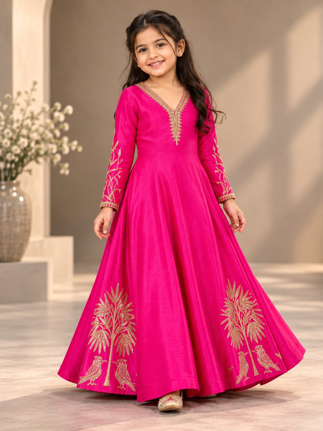 Pre Order: Pink Peacock Princess Gown