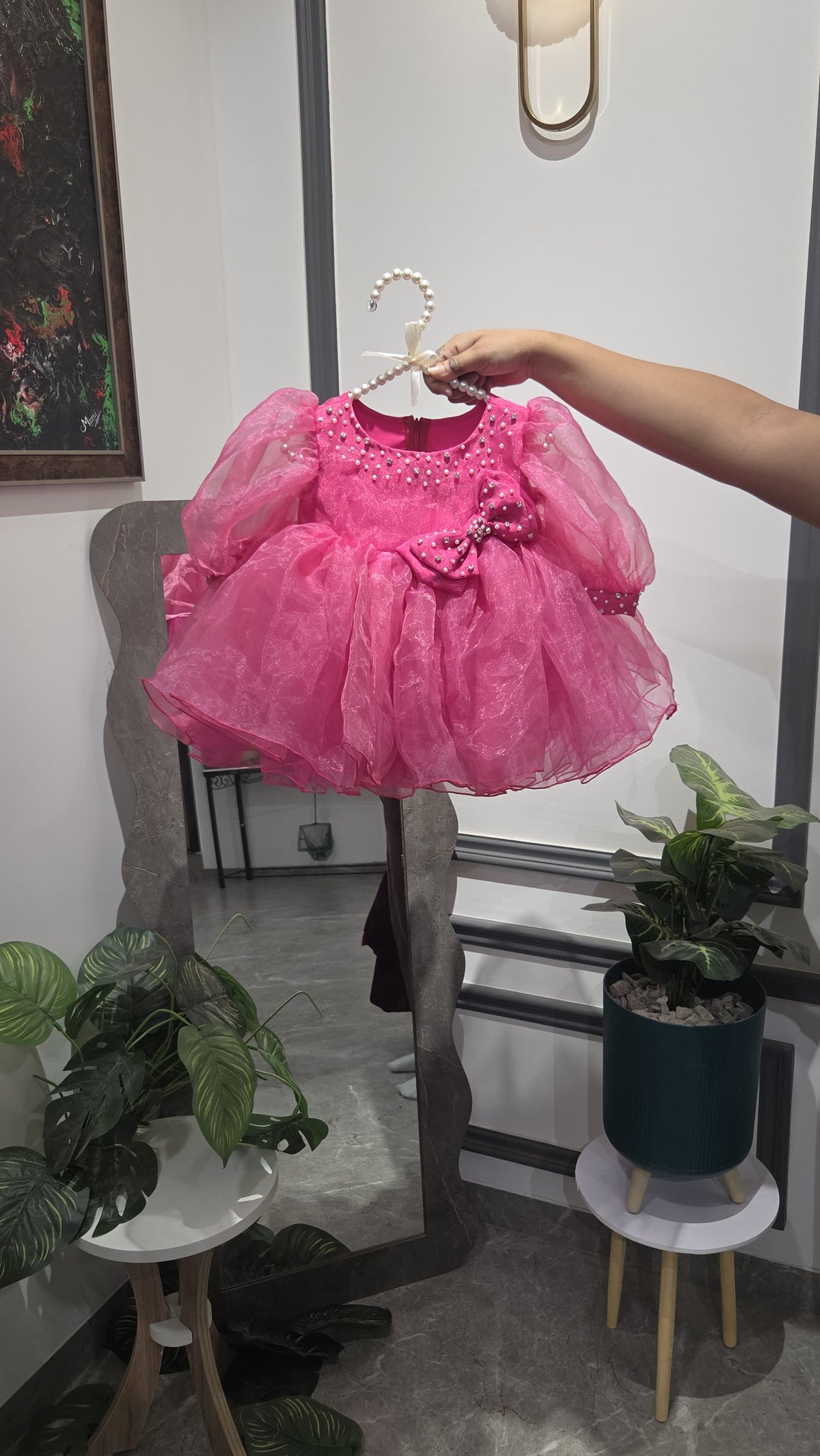 Pre Order: Beautiful Pink Dress With Cuff Sleeves