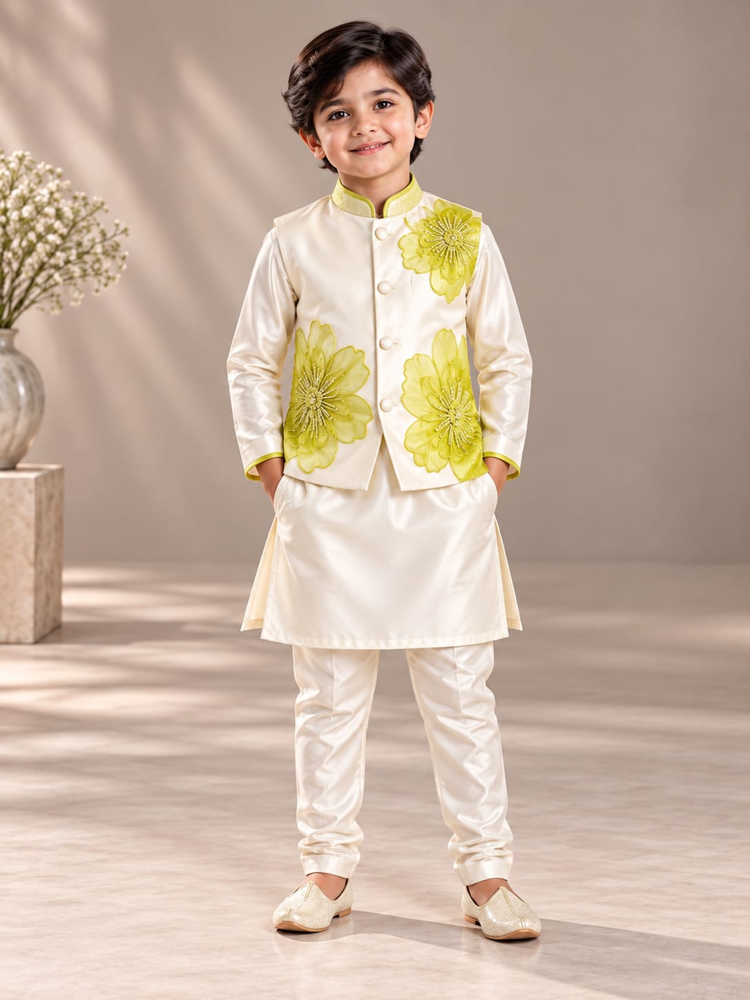 Pre Order: Blooming Maharaja Kurta Set