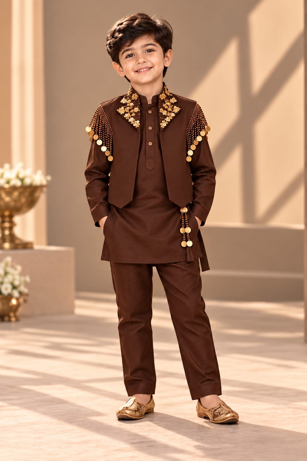 Pre Order: Chocolate Maharaja Kurta Set