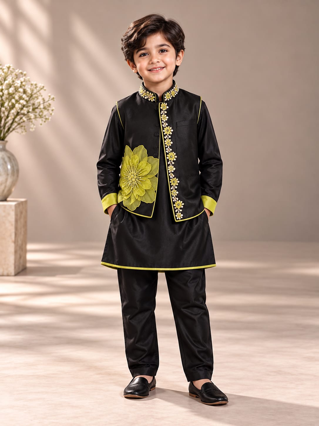 Pre Order: Midnight Blossom Royale Kurta Set