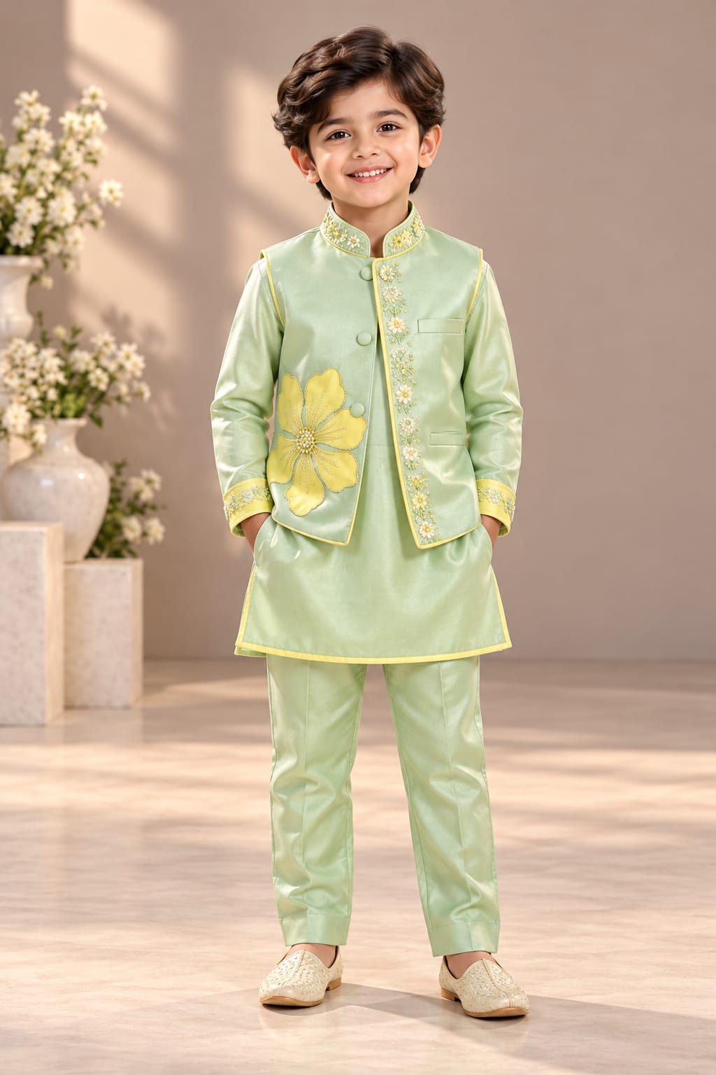 Pre Order: Mint Blossom Royale Kurta Set