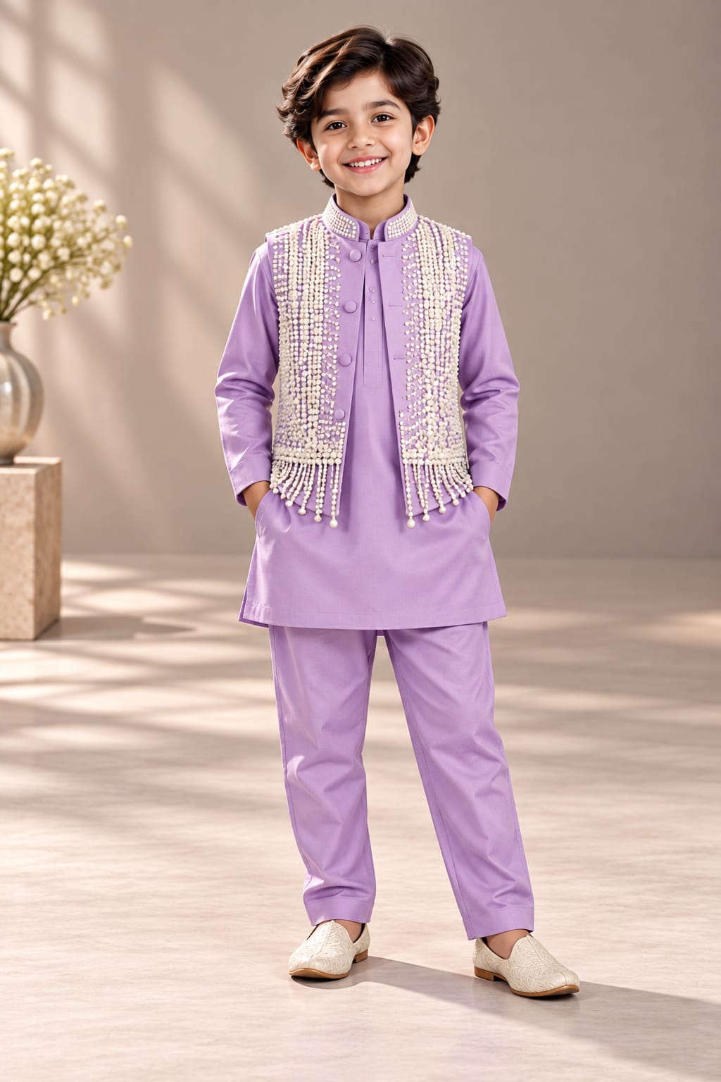 Pre Order: Noor-e-Lavender Kurta Set