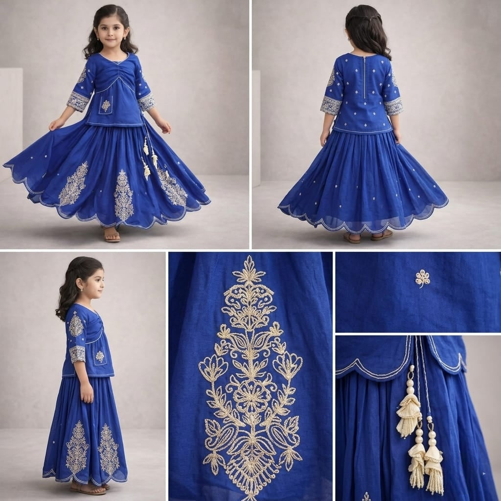 Pre Order:Indigo Rajkumari Lehenga Set