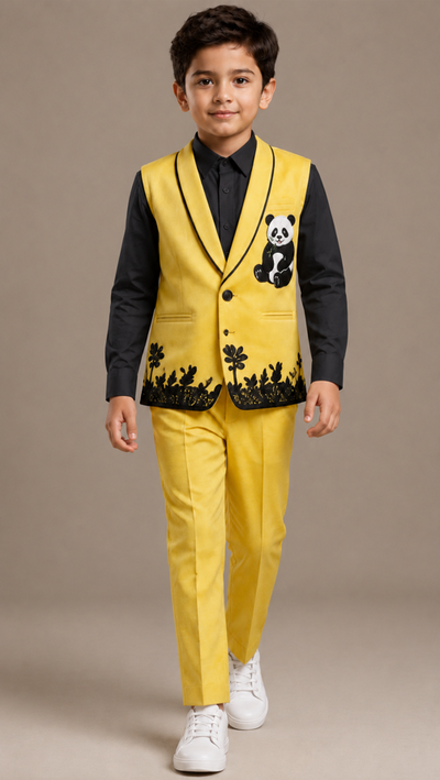 Pre Order: Sunny Panda Blazer Vest Set