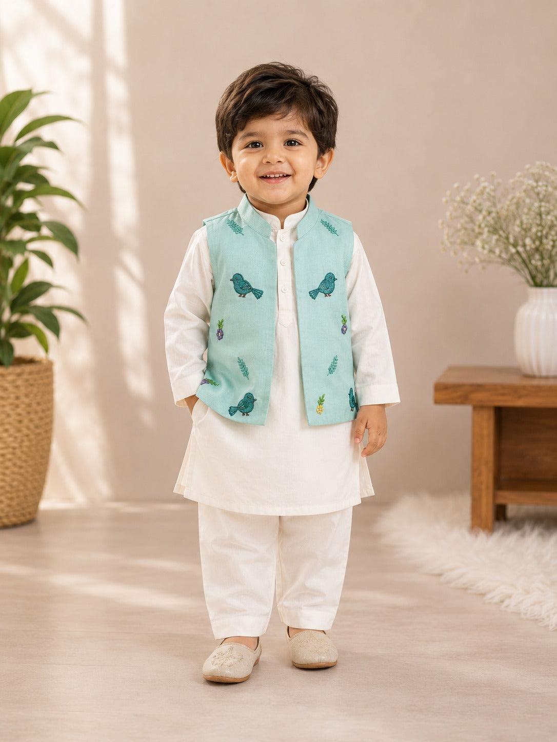 The Whimsical Bluebird Kurta Set