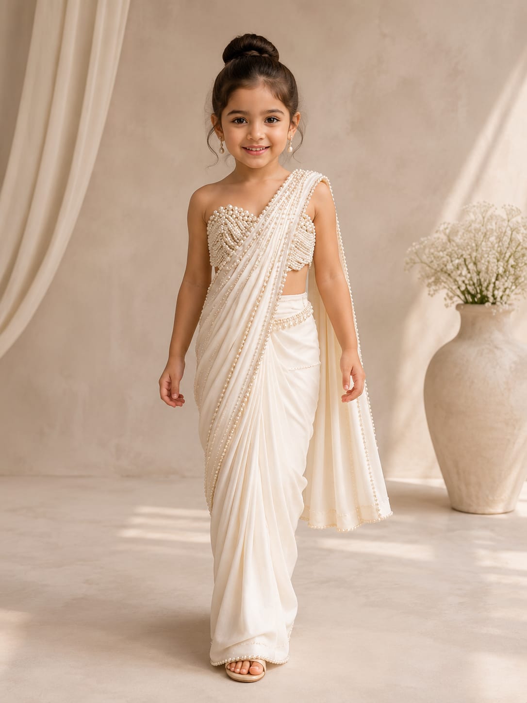 Ethereal Pearl Grace Saree